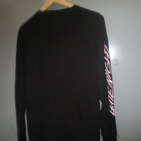 GUESS ECO Shirt Size XS Black With Graphics Long Sleeve 100% Organic Cotton - Picture 8 of 12